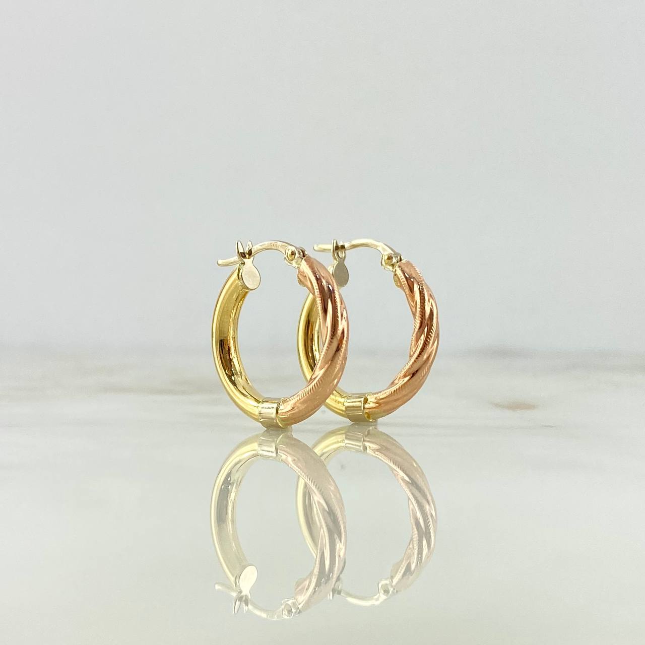 Candongas Lady 2.4gr / 2.2cm / Media Trenza Tres Oros