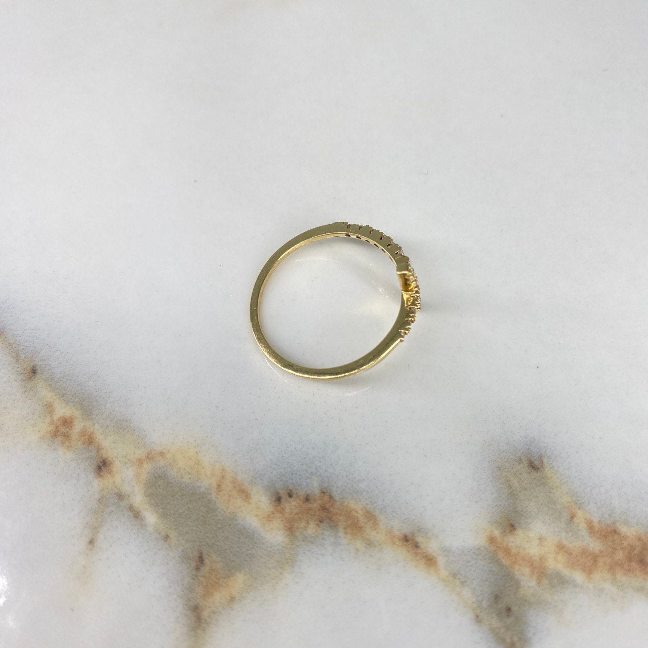 Anillo Estrellas 1.4gr / T7 1/4 / Circones Blancos Oro Amarillo &