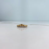 Anillo Corazones 15s 2.05gr / T7 1/4 / Circones Blancos Oro Amarillo &