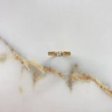 Anillo Puente 3.1gr / T4 1/2 / Circones Blancos Oro Amarillo &