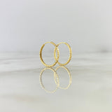 Candongas Aro Rayado 0.75gr / 1.6cm / Oro Amarillo 18K  ©