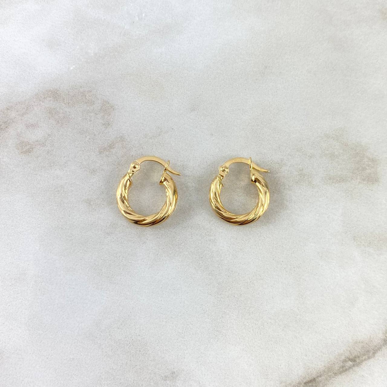 Candongas Mary 1.4gr / 1.6cm / Entorchadas Oro Amarillo