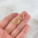 Candongas Lore 0.9gr / 1.5cm / Entorchadas Oro Amarillo