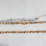 Cadena Rustica 49.2gr / 60cm / 5mm Maciza  Dos Oros Blanco Rosa $