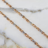 Cadena Rustica 49.2gr / 60cm / 5mm Maciza  Dos Oros Blanco Rosa $