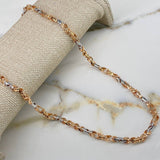 Cadena Rustica 49.2gr / 60cm / 5mm Maciza  Dos Oros Blanco Rosa $