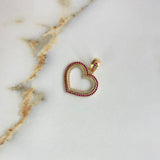 Dije Corazon 3.45gr / 3cm / Circones Blancos Fucsia Oro Amarillo &