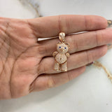 Dije Oso 8.7gr / 3.5cm / Circones Blancos Azules Corbata Oro Rosa &