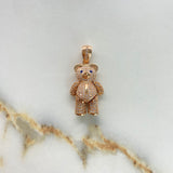 Dije Oso 8.7gr / 3.5cm / Circones Blancos Azules Corbata Oro Rosa &