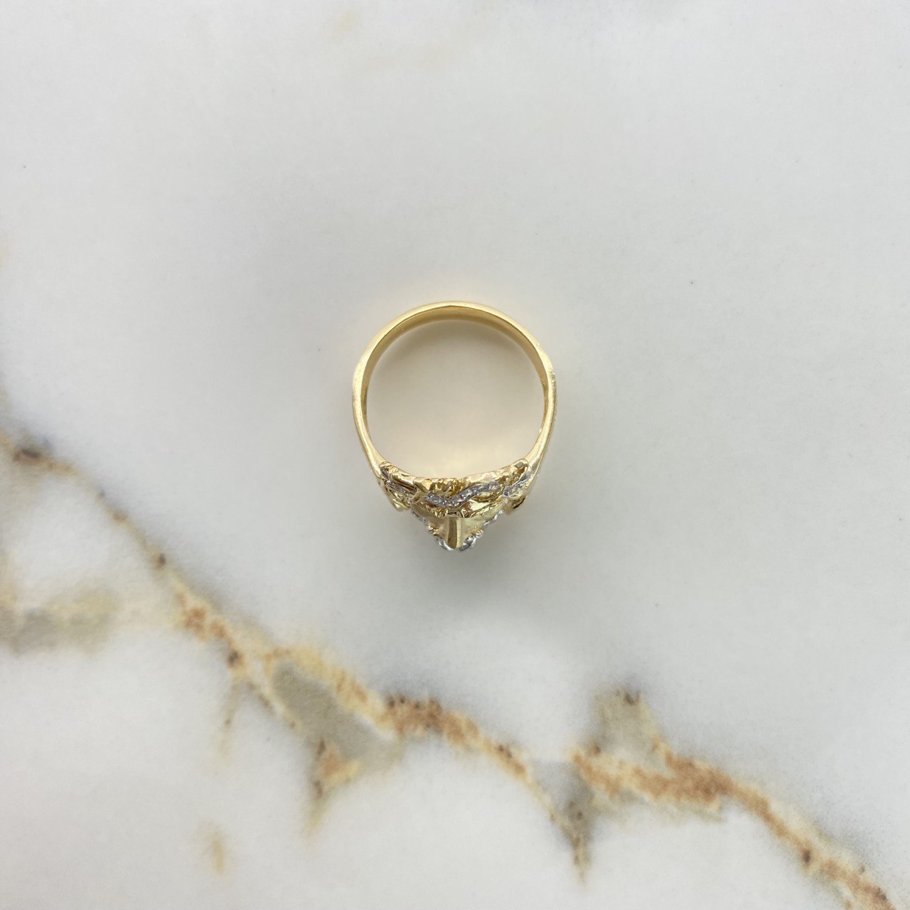 Anillo Rostro de Cristo 9.3gr / T11 / Circones Blancos Azules Dos Oros Amarillo Blanco &