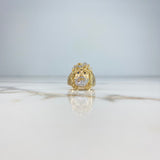 Anillo Rostro de Cristo 9.3gr / T11 / Circones Blancos Azules Dos Oros Amarillo Blanco &