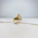 Anillo Rostro de Cristo 9.3gr / T11 / Circones Blancos Azules Dos Oros Amarillo Blanco &