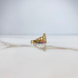 Anillo Corona 15s 3.3gr / T7 / Circones Fucsias Azules Blancos Dos Oros Amarillo Blanco &