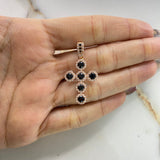 Dije Cruz Mini Aros 4.55gr / 3.5cm / Circones Blancos Negros Oro Rosa &