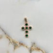 Dije Cruz Mini Aros 4.65gr / 3.5cm / Circones Verdes Blancos Oro Rosa &