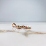 Dije Cruz Mini Aros 4.65gr / 3.5cm / Circones Verdes Blancos Oro Rosa &