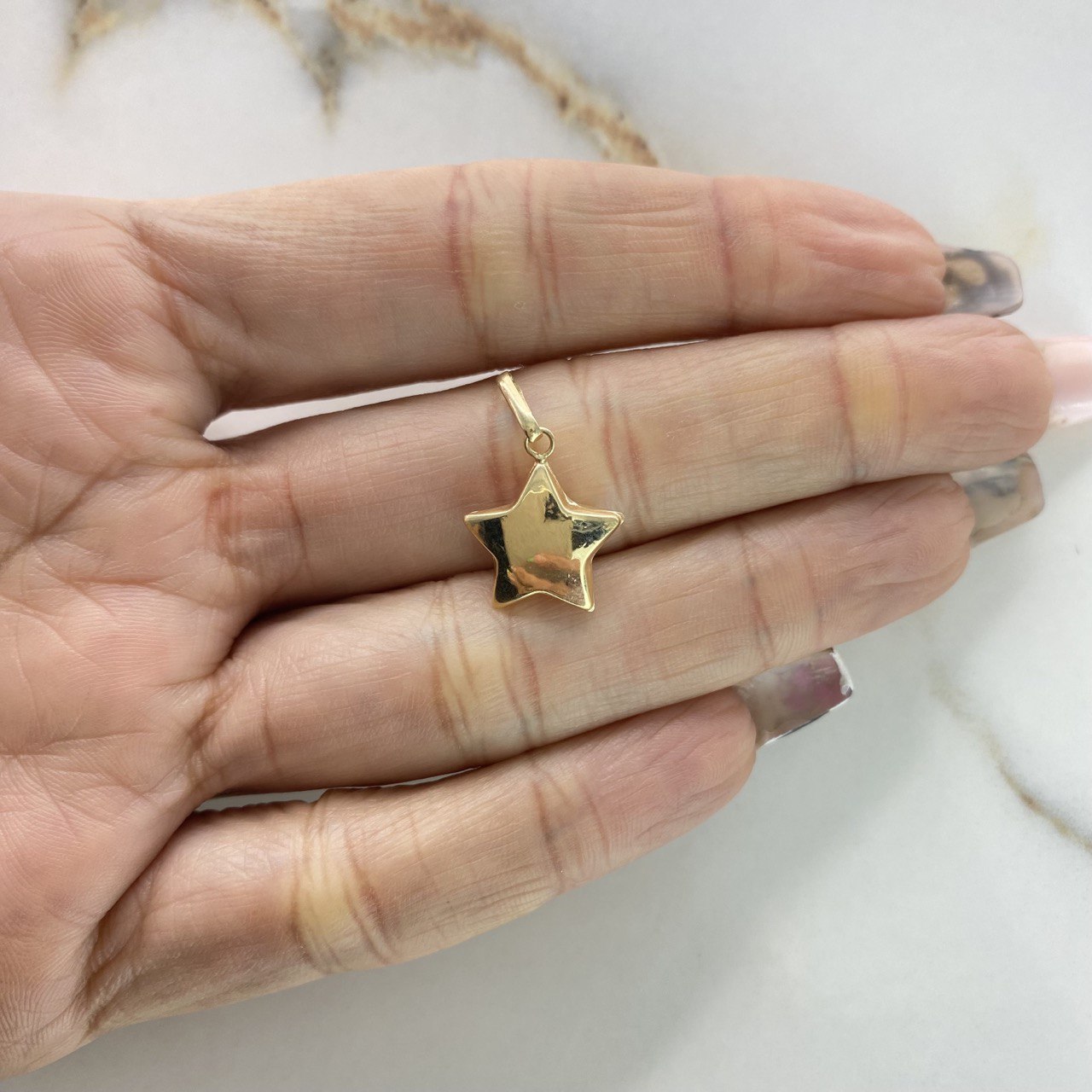 Dije Estrella 0.9gr / 2cm / Soplado Oro Amarillo &