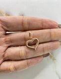 Dije Silueta Corazon 1.2gr / 2.2cm / Troquelado Oro Rosa &