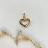 Dije Silueta Corazon 1.2gr / 2.2cm / Troquelado Oro Rosa &