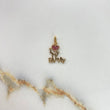 Dije Family Corazon 1.3gr / 2.2cm / Circones Fucsia Oro Rosa &