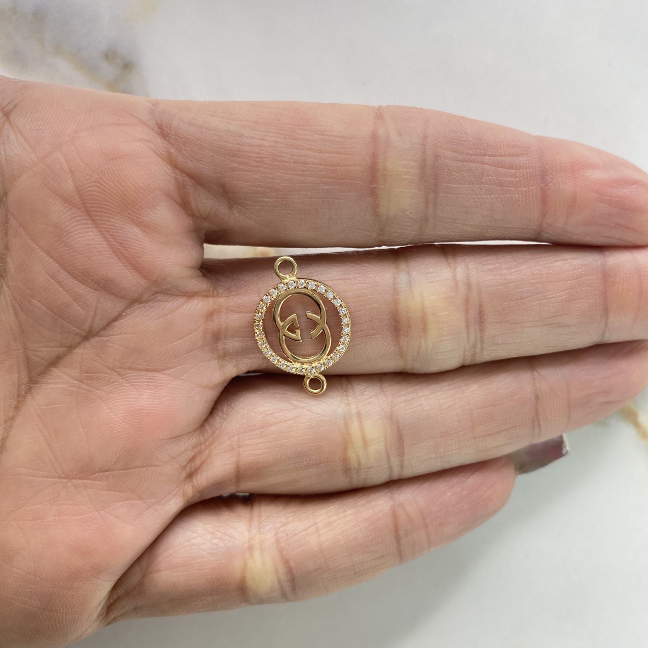Herraje GC 1.25gr / 2cm / Circones Blancos Oro Amarillo &