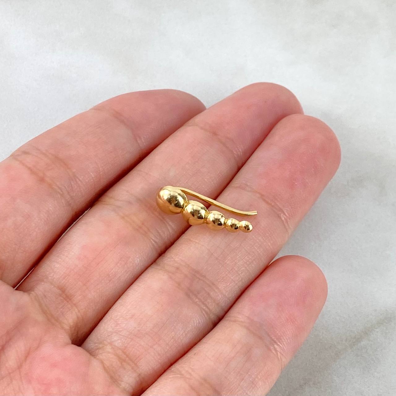 Piercing Earcuff Simulador 0.6gr / 1.8cm / 6mm-2mm Cascabel de Bolas Lisas Oro Amarillo (Joya) ©