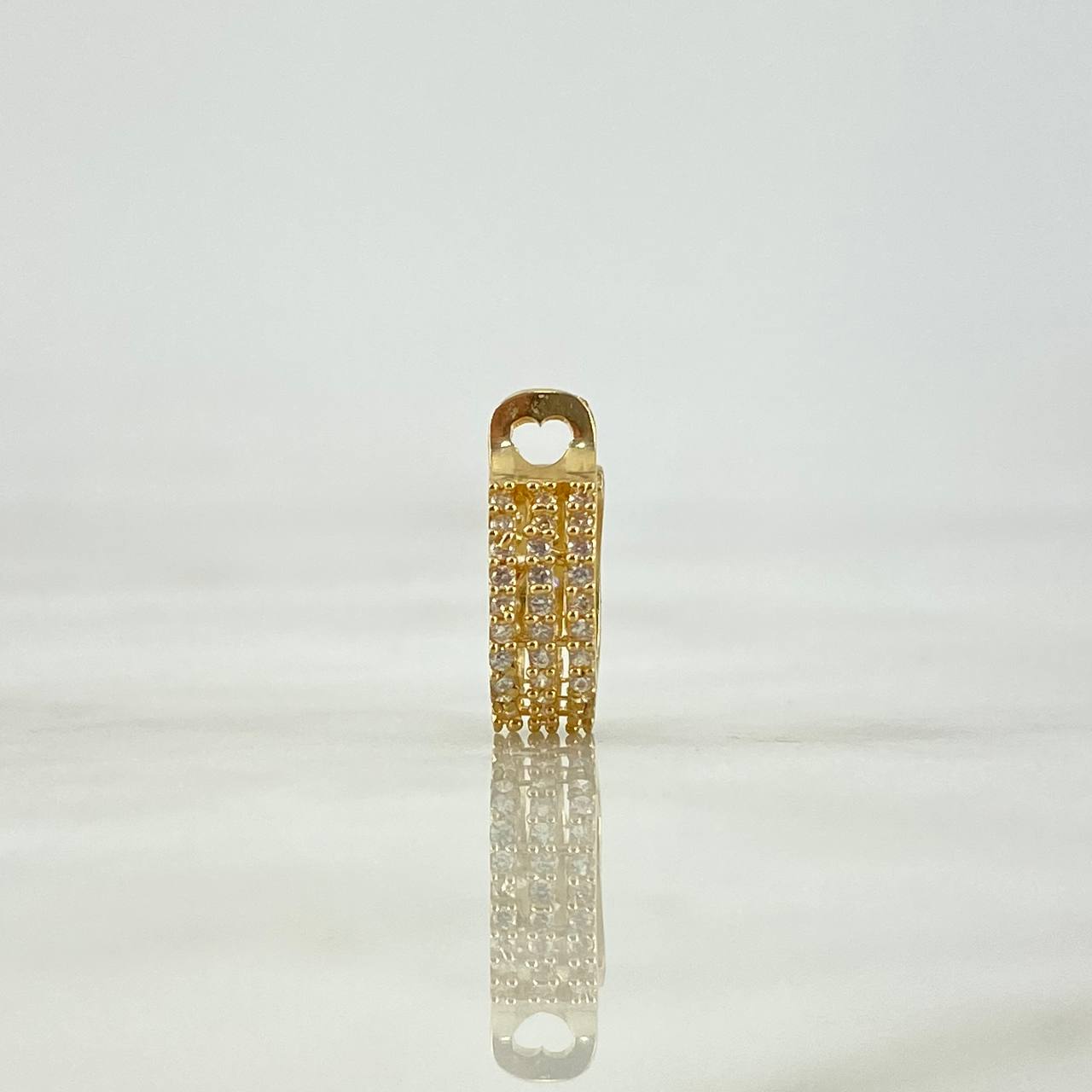 Piercing Earcuff Simulador Abrazo De Corazon 1.4gr / 1.3cm / Oro Amarillo 18K (Joya)