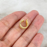 Piercing Earcuff Simulador Abrazo De Corazon 1.4gr / 1.3cm / Oro Amarillo 18K (Joya)
