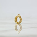 Piercing Earcuff Simulador Abrazo De Corazon 1.4gr / 1.3cm / Oro Amarillo 18K (Joya)