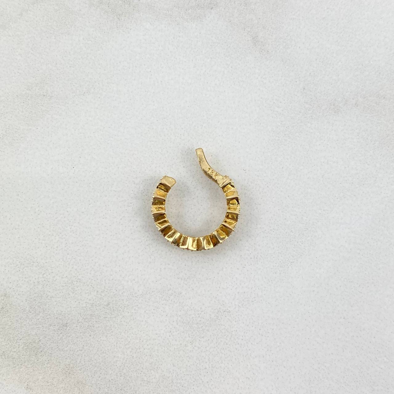 Piercing Earcuff Simulador 1.05gr / 1.4cm / Pluri Rombos Circones Blancos Oro Amarillo (Joya)