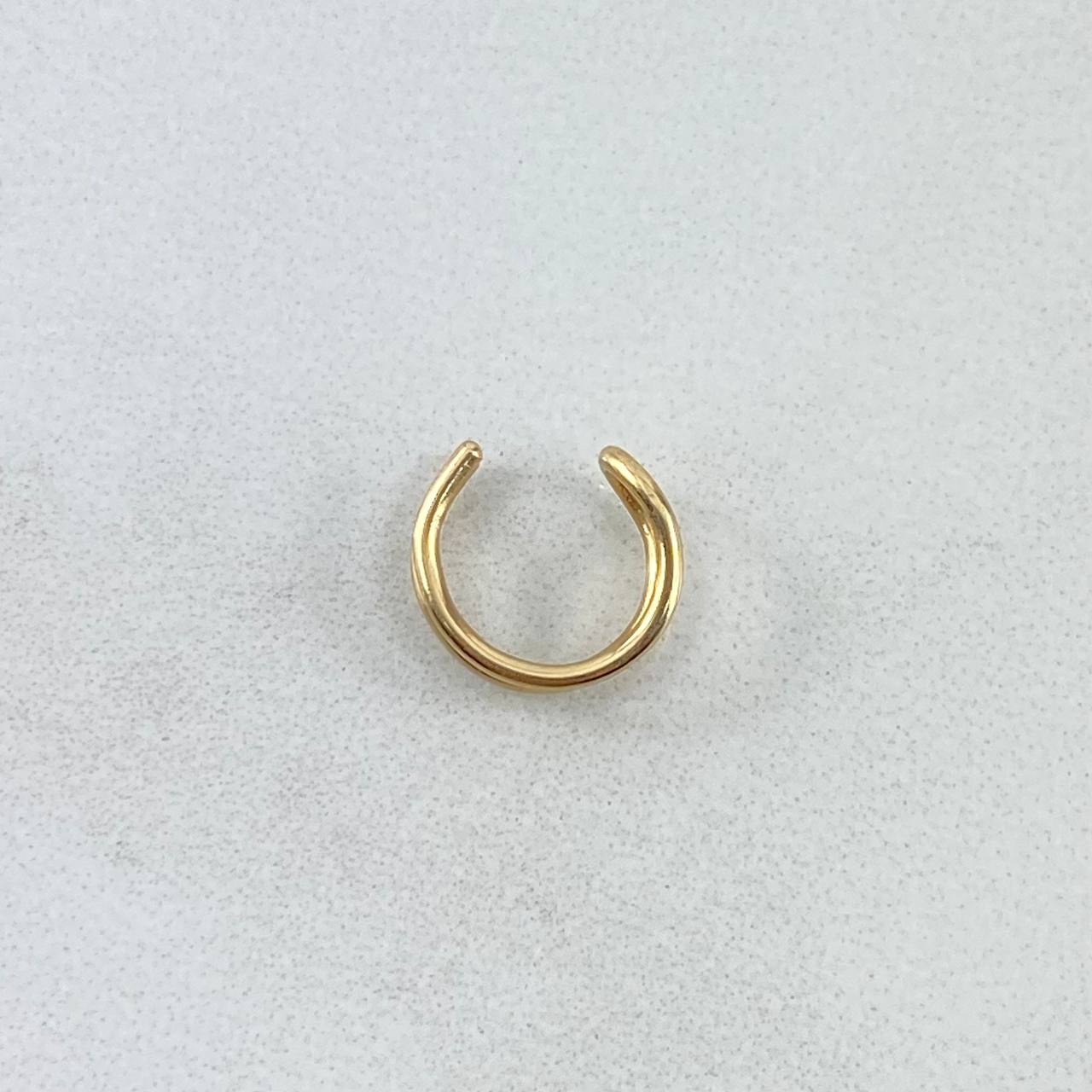 Piercing Earcuff Simulador 0.45gr / 0.9cm / Linea Curva Oro Amarillo (Joya)