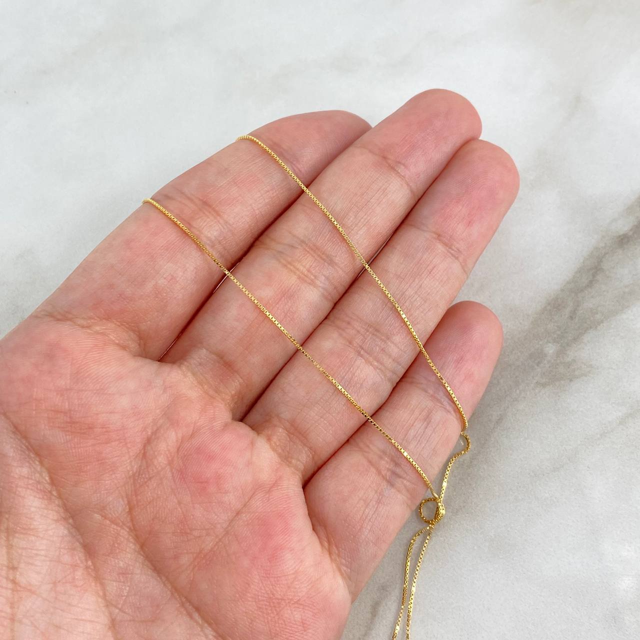 Cadena Veneciana Trebol VCyA 2.2gr / 45cm / Agata Negra Oro Amarillo +4