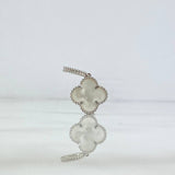 Dije Trebol VCyA 2gr / 2.3cm / Nacar Blanco Oro Blanco +4
