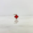 Dije Trebol VCyA 1.05gr / 1.6cm / Agata Roja Oro Blanco +4