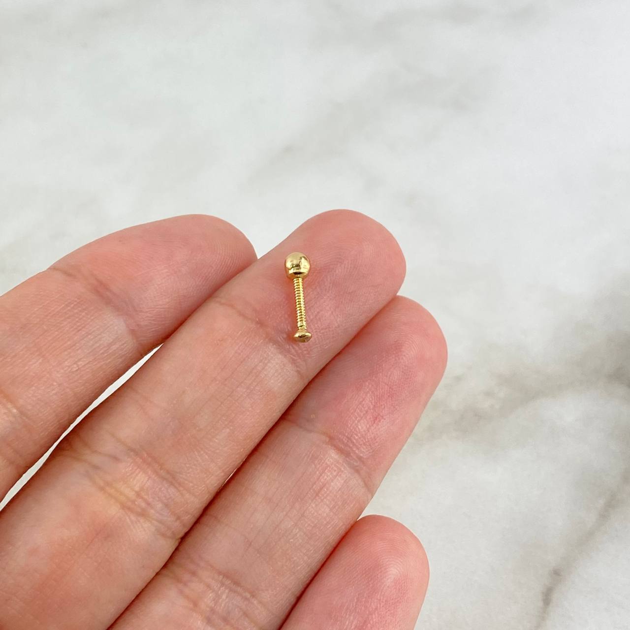 Piercing Tornillo 0.3gr / 0.7cm / 4mm Circon Blanco Oro Amarillo (Joya)