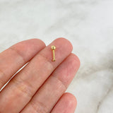 Piercing Tornillo 0.3gr / 0.7cm / 4mm Circon Blanco Oro Amarillo (Joya)