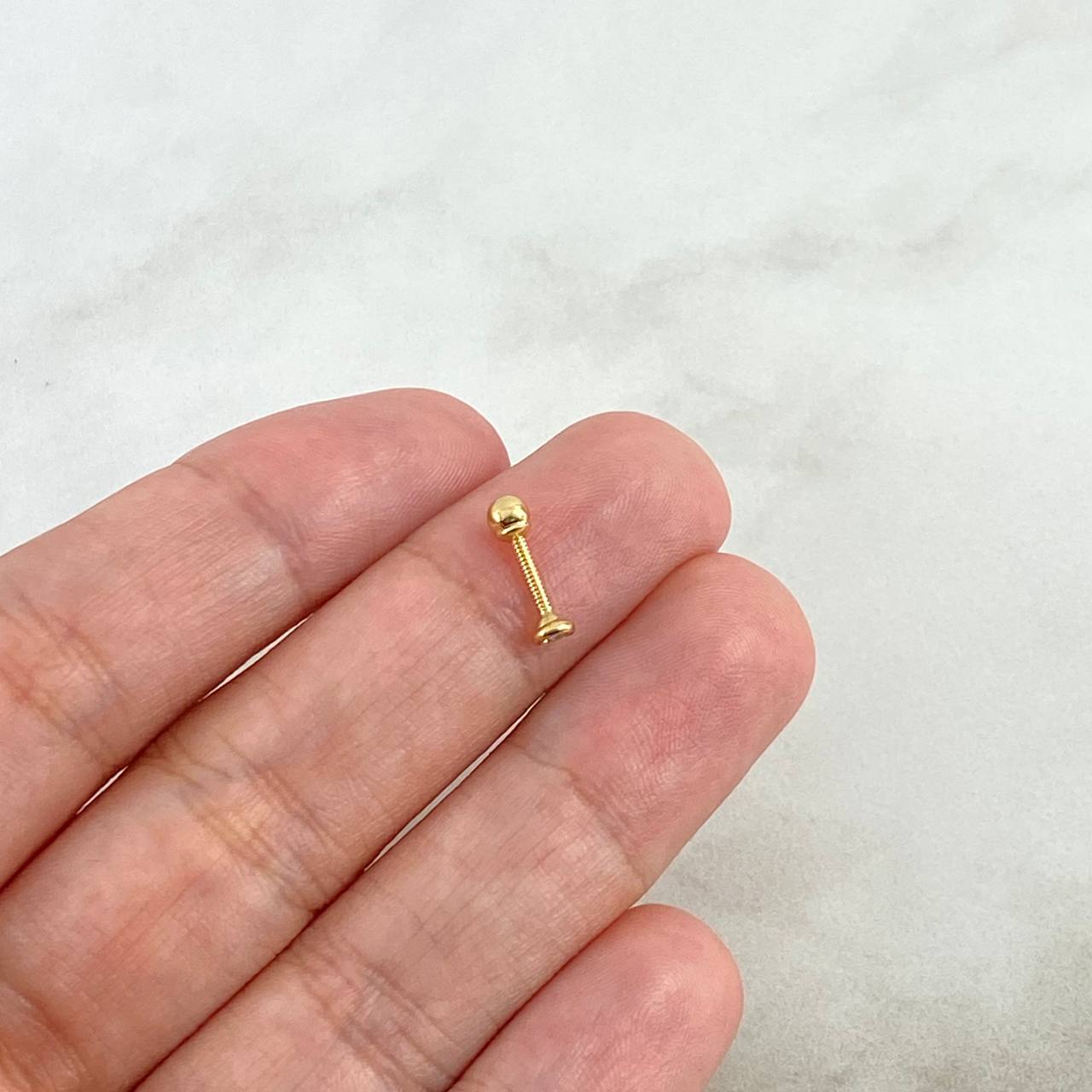 Piercing Tornillo 0.3gr / 0.7cm / 4mm Circon Blanco Oro Amarillo (Joya)
