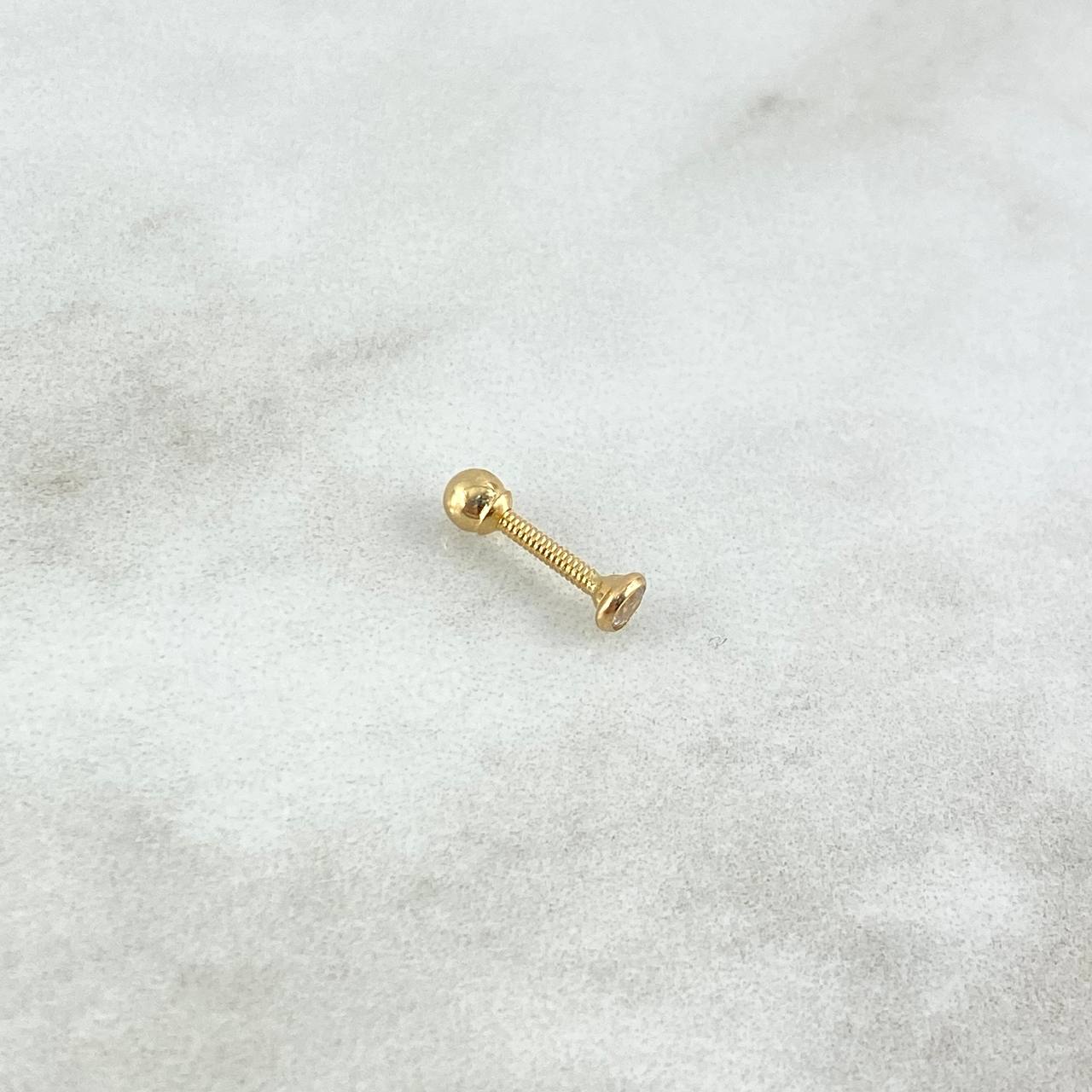 Piercing Tornillo 0.3gr / 0.7cm / 4mm Circon Blanco Oro Amarillo (Joya)