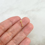 Piercing Tornillo 0.3gr / 0.7cm / 4mm Circon Blanco Oro Amarillo (Joya)