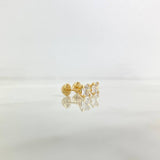 Topos Cuatro Garras Cuadrado 0.9gr / 5mm Circon Blanco Oro Amarillo (Joya)