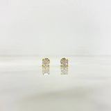 Topos Cuatro Garras Cuadrado 0.9gr / 5mm Circon Blanco Oro Amarillo (Joya)