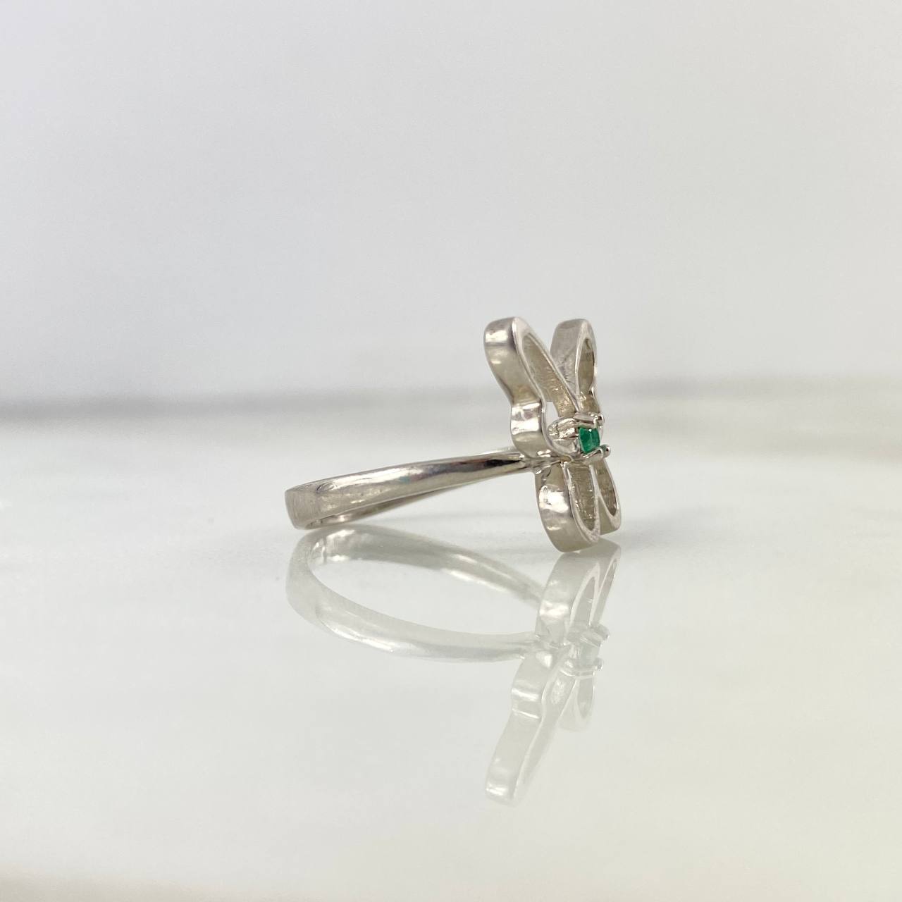 Anillo Mariposa T7 Esmeralda 9pts Plata 925 (Joya)