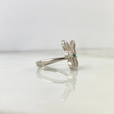 Anillo Mariposa T7 Esmeralda 9pts Plata 925 (Joya)
