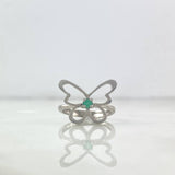 Anillo Mariposa T7 Esmeralda 9pts Plata 925 (Joya)