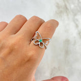 Anillo Mariposa T7 Esmeralda 9pts Plata 925 (Joya)