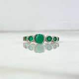 Anillo Solitario Ovalos Secuenciales T8 1/4 Anillo Esmeraldas 5.76Qts Plata 925 (Joya)