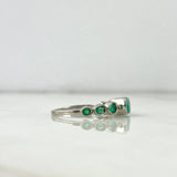 Anillo Solitario Ovalos Secuenciales T8 1/4 Anillo Esmeraldas 5.76Qts Plata 925 (Joya)