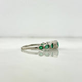 Anillo Solitario Ovalos Secuenciales T8 1/4 Anillo Esmeraldas 5.76Qts Plata 925 (Joya)