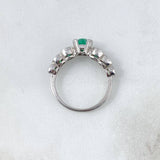 Anillo Solitario Ovalos Secuenciales T8 1/4 Anillo Esmeraldas 5.76Qts Plata 925 (Joya)