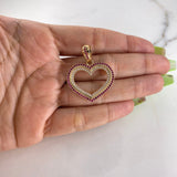 Dije Corazon 6.05gr / 3.5cm / Circones Blancos Fucsias Oro Amarillo $